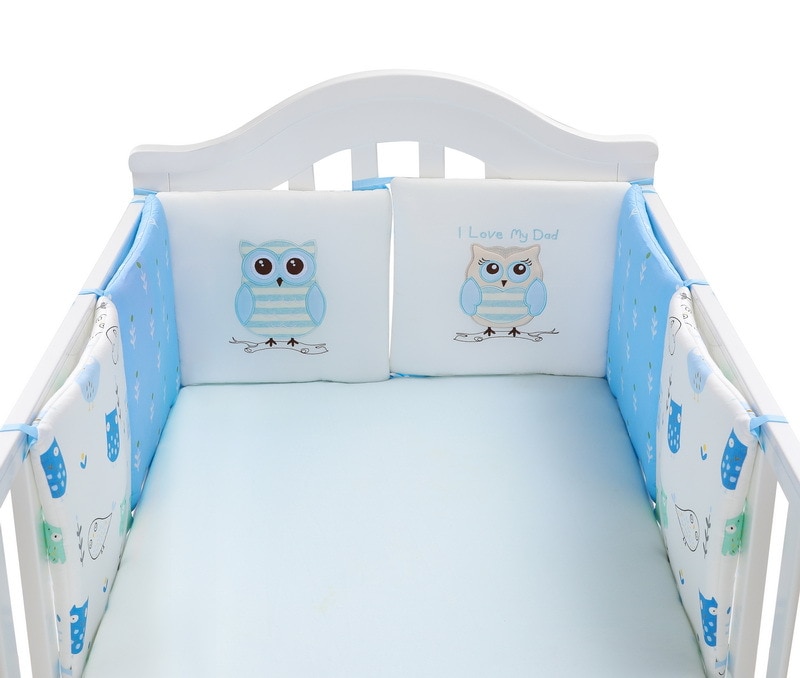 6 Pcs/Set Children Infant Crib Bumper Bed Protector Baby Kids Cotton Cot Nursery for Bear Bumper Boy And Girl Bedding Plush